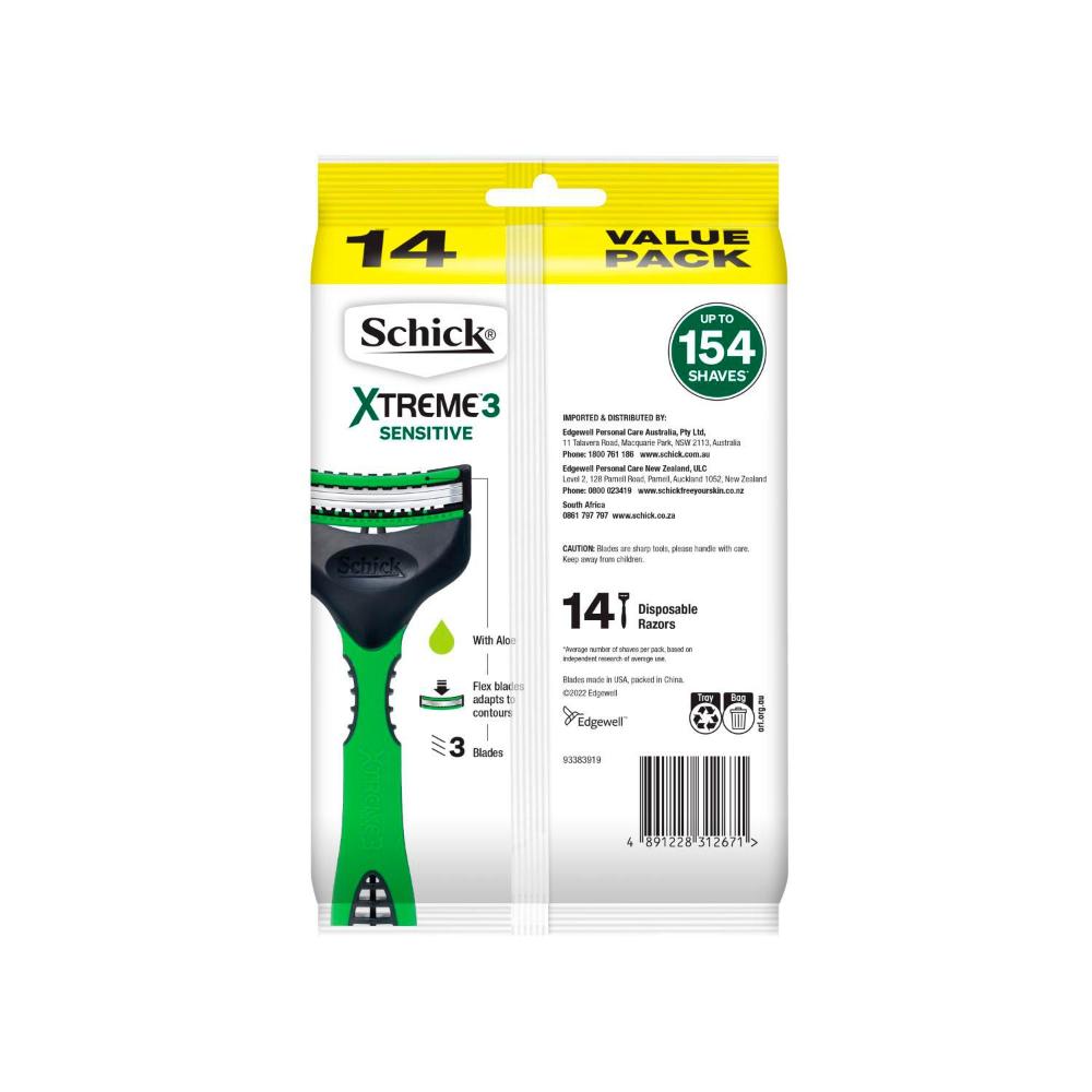 Schick Xtreme 3 Disposable Razors Sensitive - 14 pack