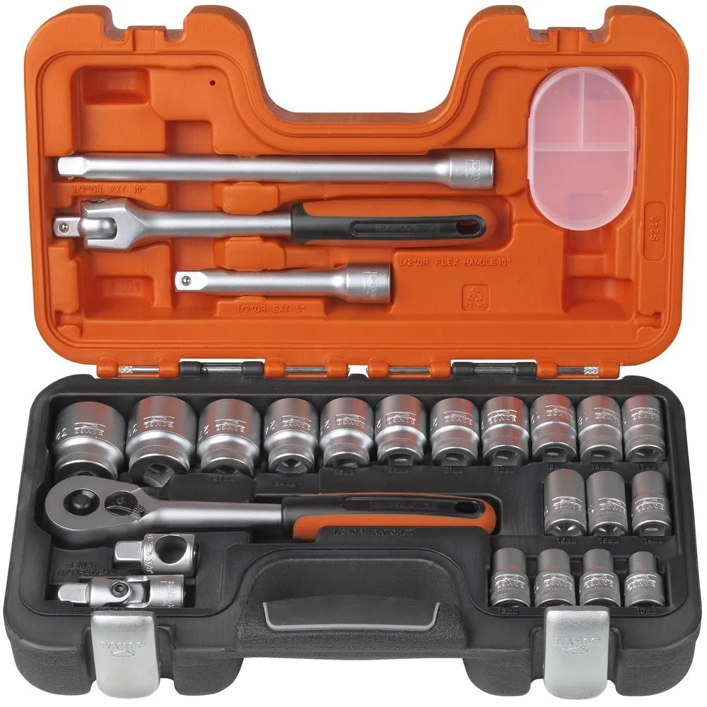 BAHCO 24 Pce 1 2inch Drive Socket Set - Metric S240