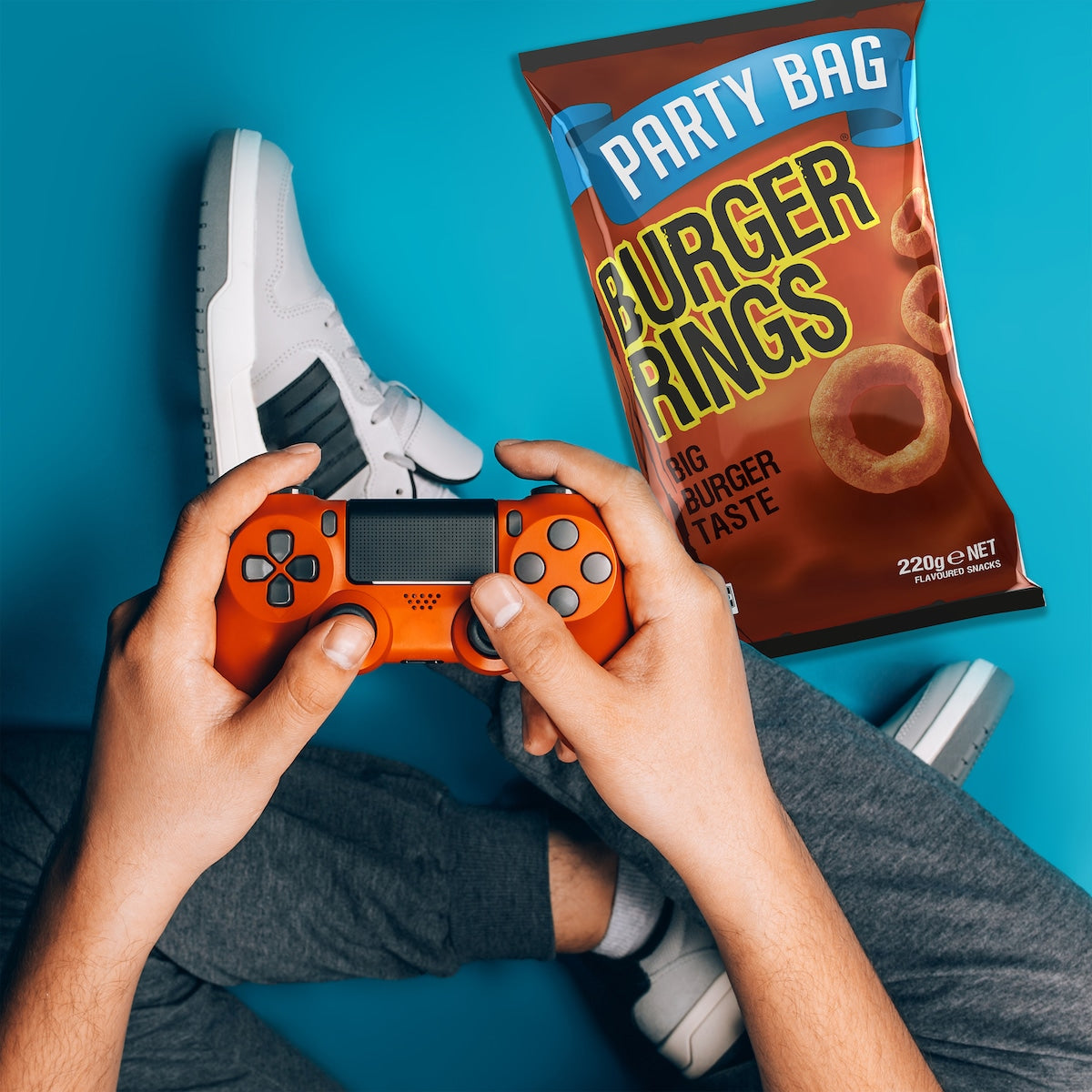 Burger Rings Tangy Snacks Party Bag 220g