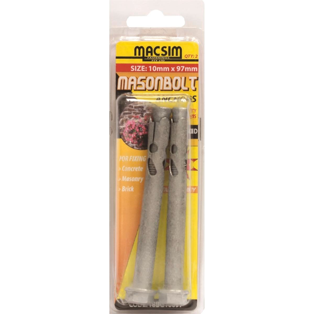 Macsim Fasteners 10 x 97mm Galvanised Sleeve Anchor 2 Pack