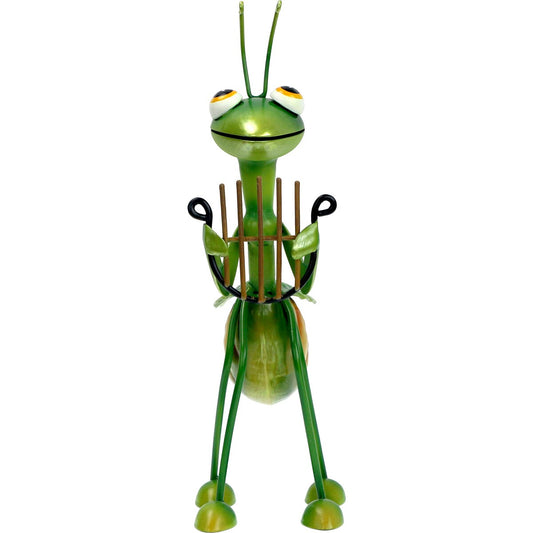 Green Gardener Metal Garden Grasshopper With Harp Each