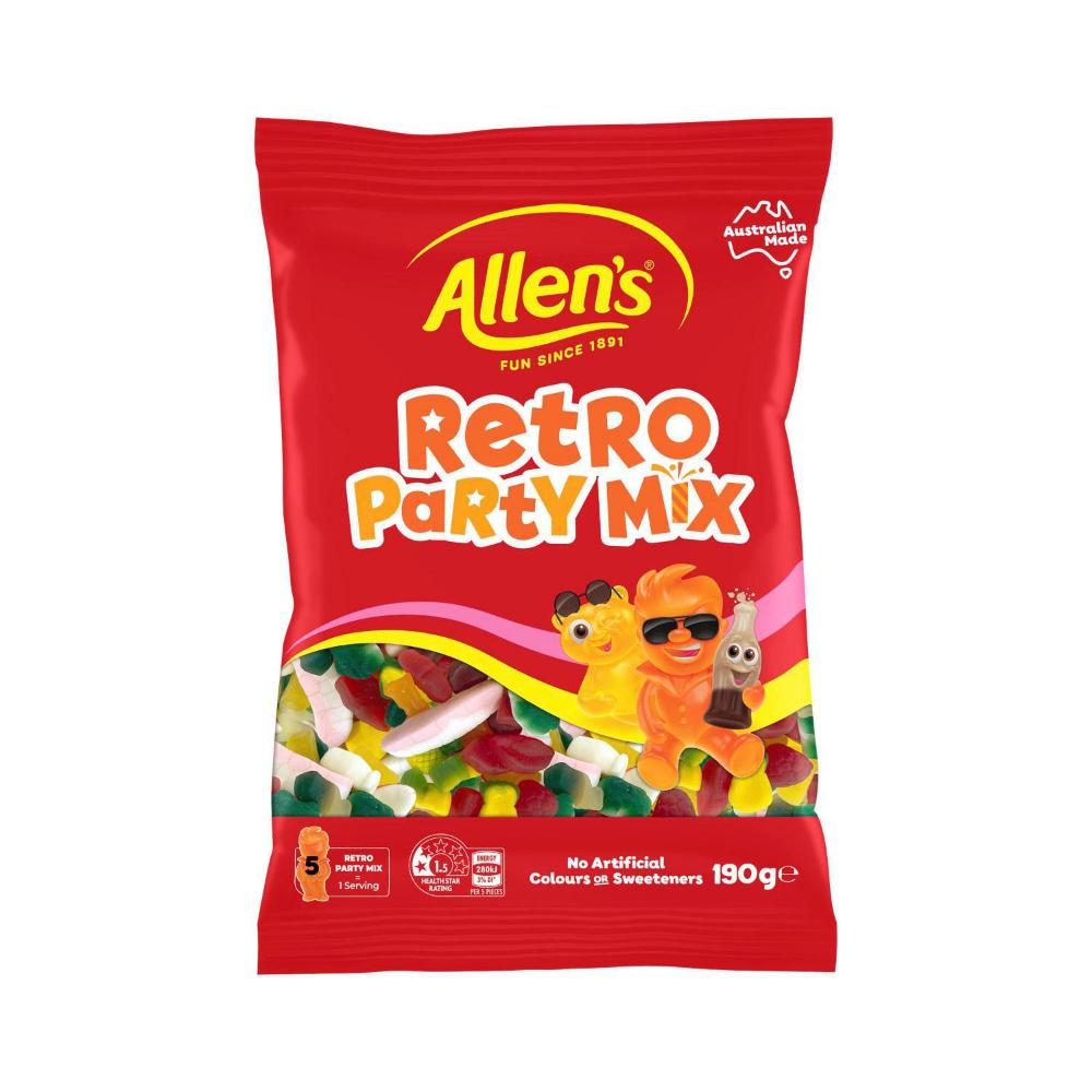 Allen's Lollies Retro Party Mix Lolly Bag - 190g