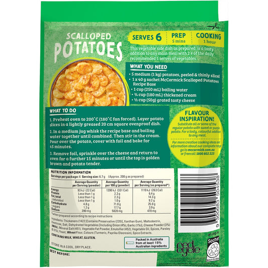 McCormick Scalloped Potatoes Recipe Base 40g