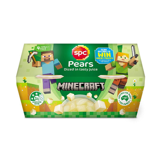SPC Diced Pears In Juice Fruit Cups 4 x 120g