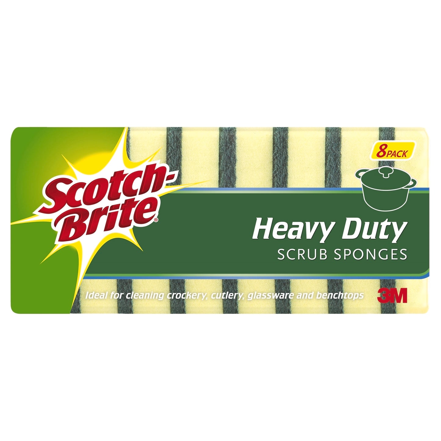 3M Scotch-Brite Heavy Duty Scrub Sponges - 8 Pack