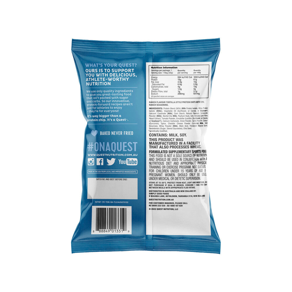 Quest Tortilla Style Protein Chips Ranch - 32g