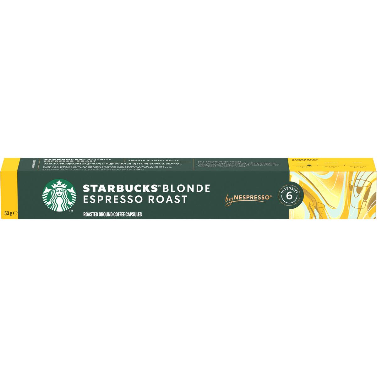 Starbucks By Nespresso Blonde Espresso Roast Coffee Pods 10 Pack