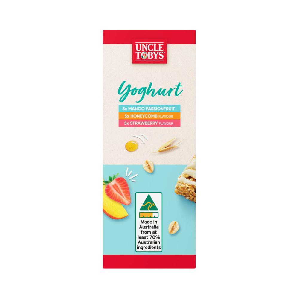 Une Tobys Yoghurt Variety Muesli Bars Value Pack School Lunchbox Snacks - 15 pack