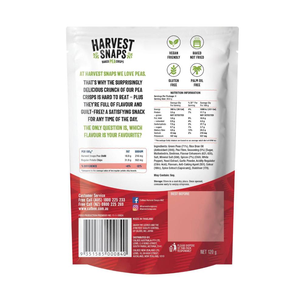 Harvest Snaps Pea Chilli - 120g