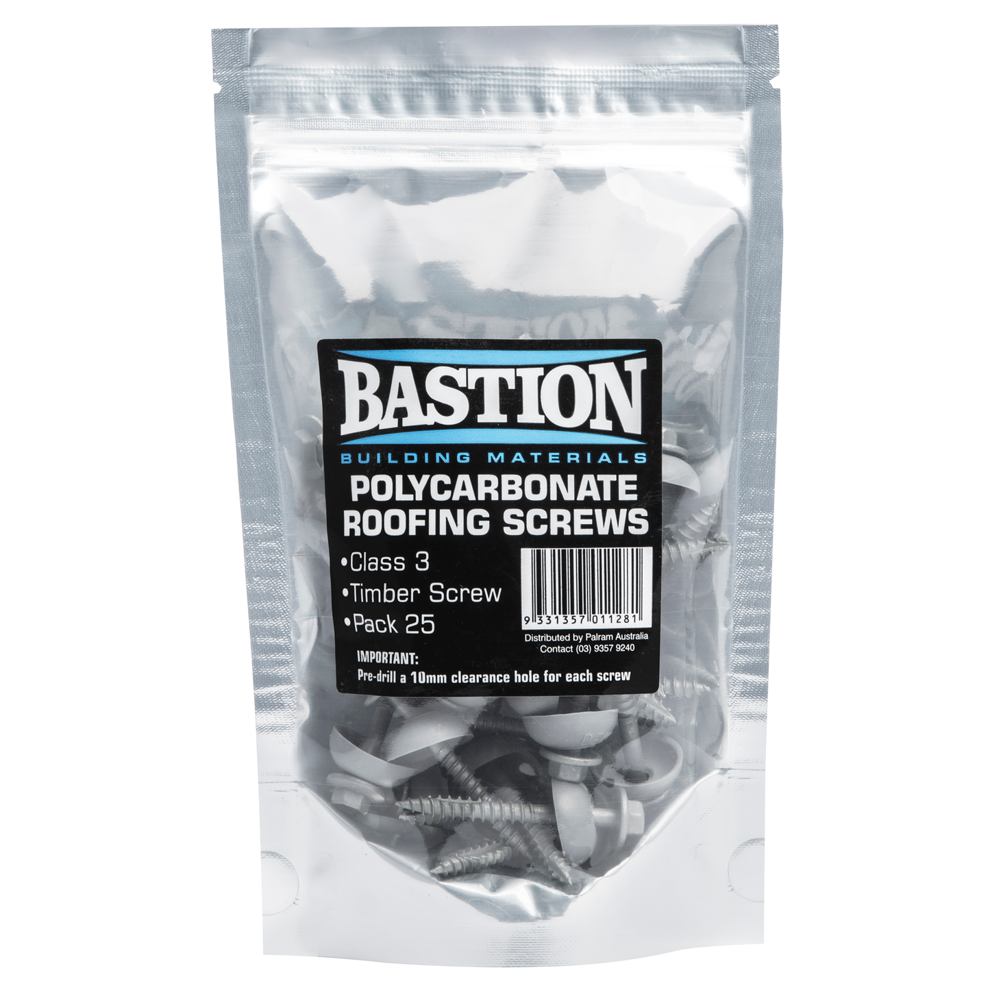 Bastion Polycarbonate Roofing Screws - Class 3 - Timber Screw - 25 Pack