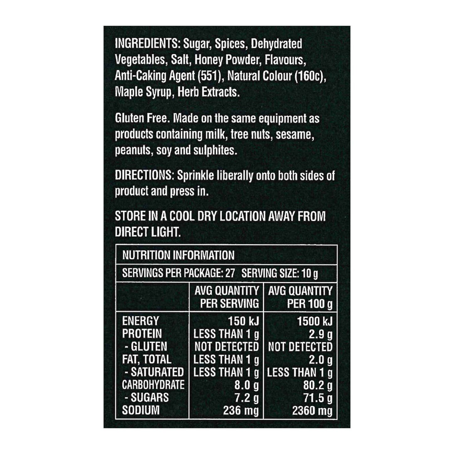 Blue Smoke Montreal Style Sweet Maple BBQ Rub - 270g