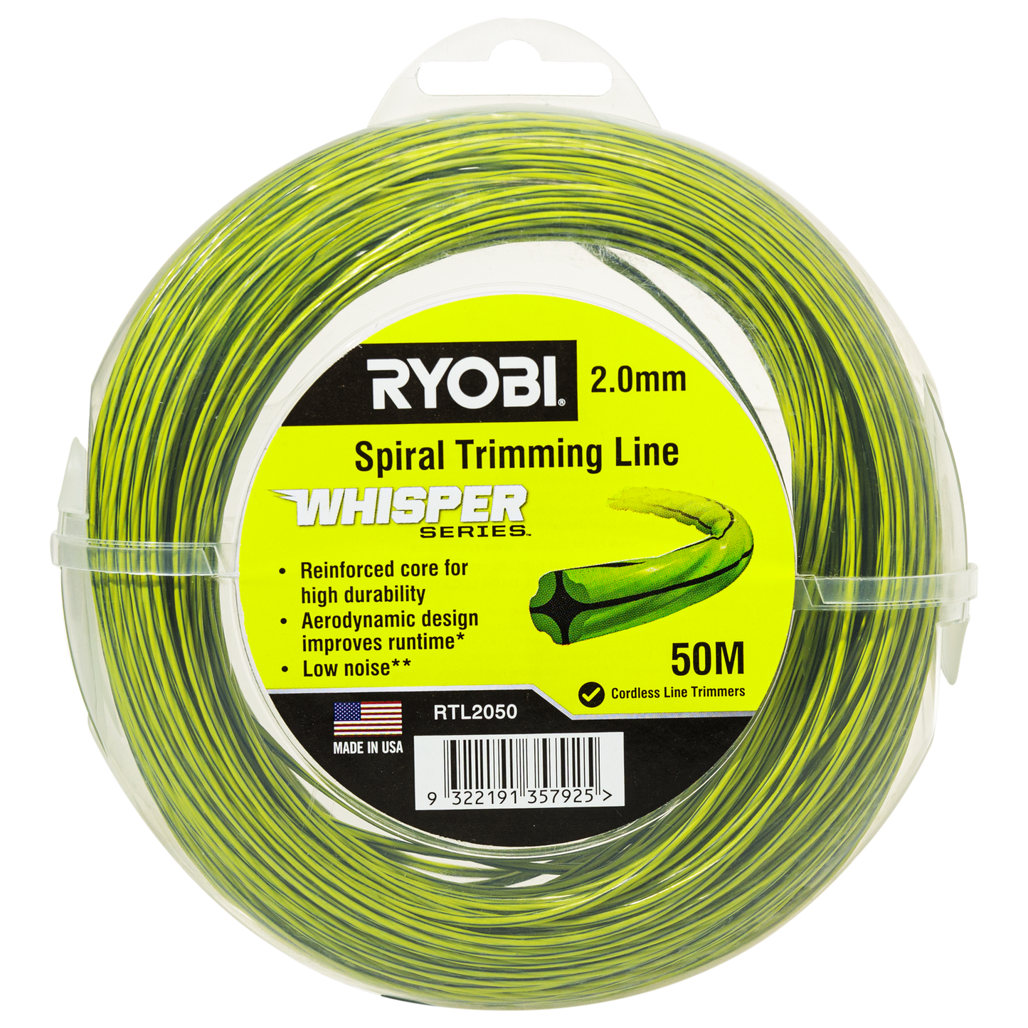 Ryobi Whisper Series Trimming Line - 2mm x 50m