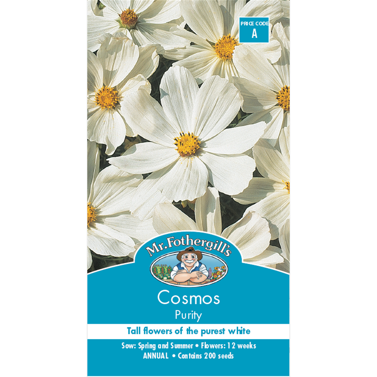 Mr Fothergill S Cosmos Purity Flower Seeds - 90cm - Easy Grow - White