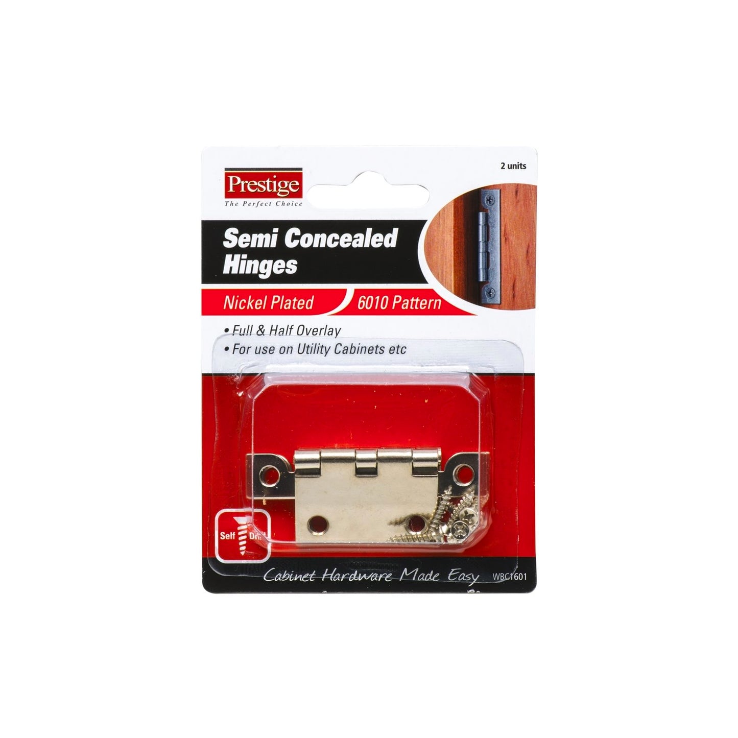 Prestige Semi Concealed Cabinet Hinge - 65mm - 2 Pack