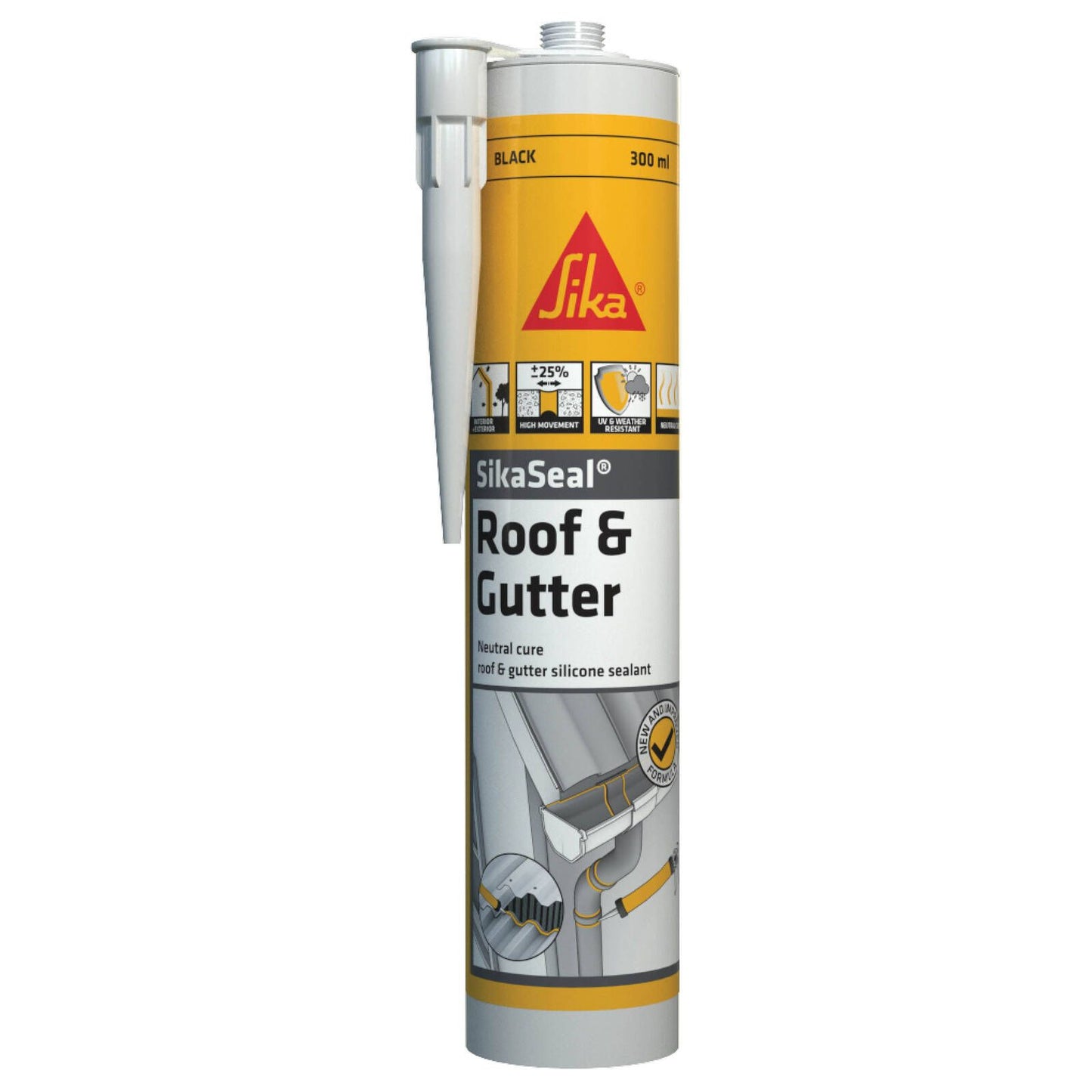 Sika Black Sikaseal Roof & Gutter Silicone - 300ml