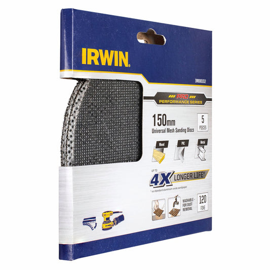 Irwin Orbital Sanding Disc - 150mm - Silicon Carbide - 120 Grit - 5 Pack
