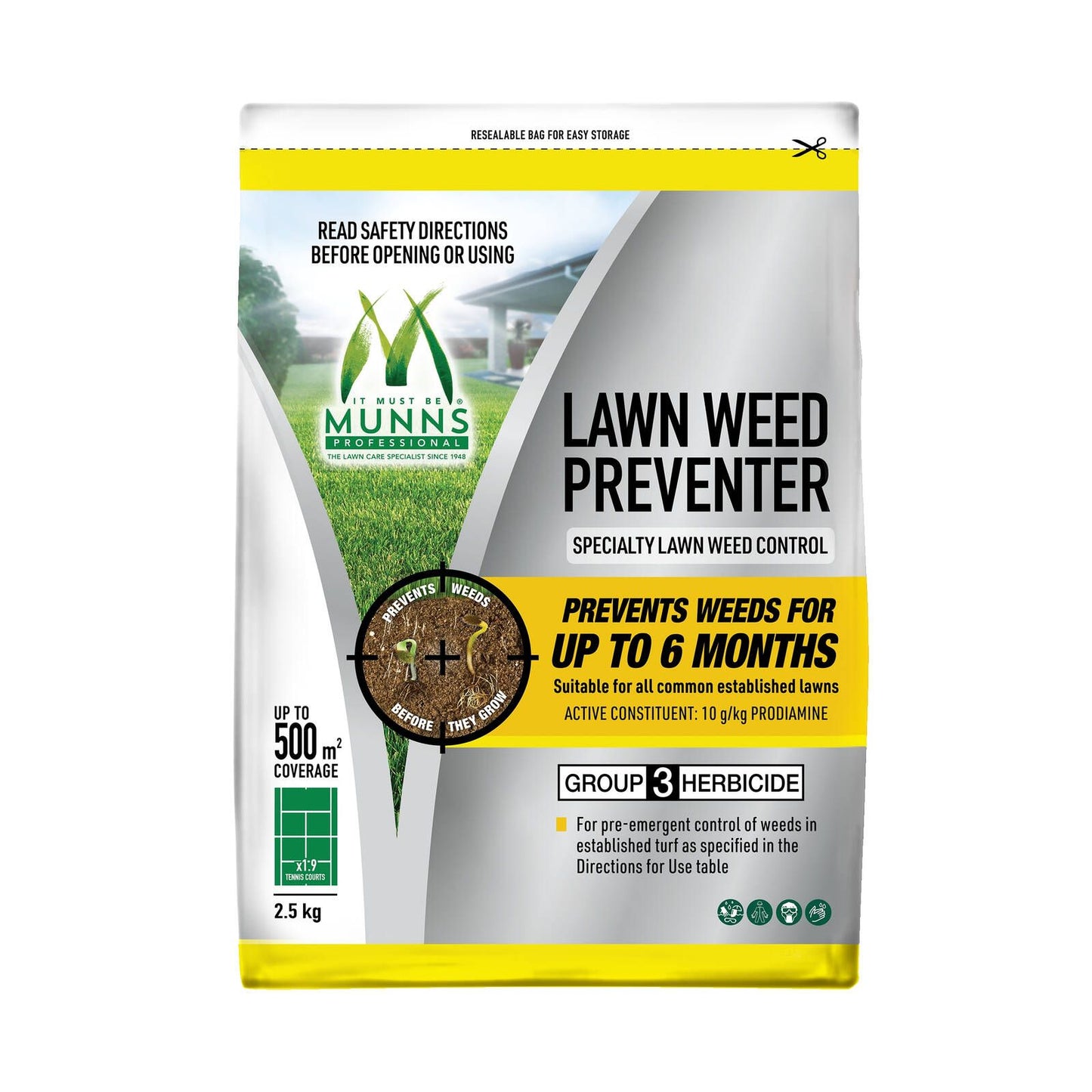 Munns Professional Lawn Weed Preventer - 2.5kg