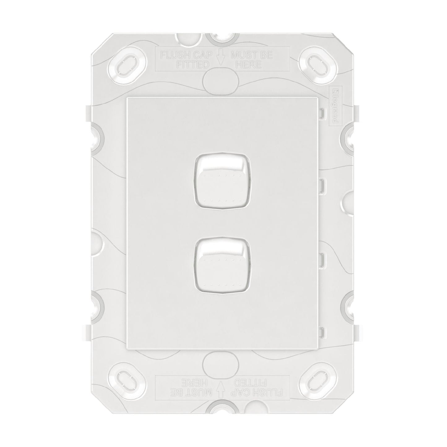 Hpm Arteor 2 Gang Wall Switch Grid - White - 113 x 77mm
