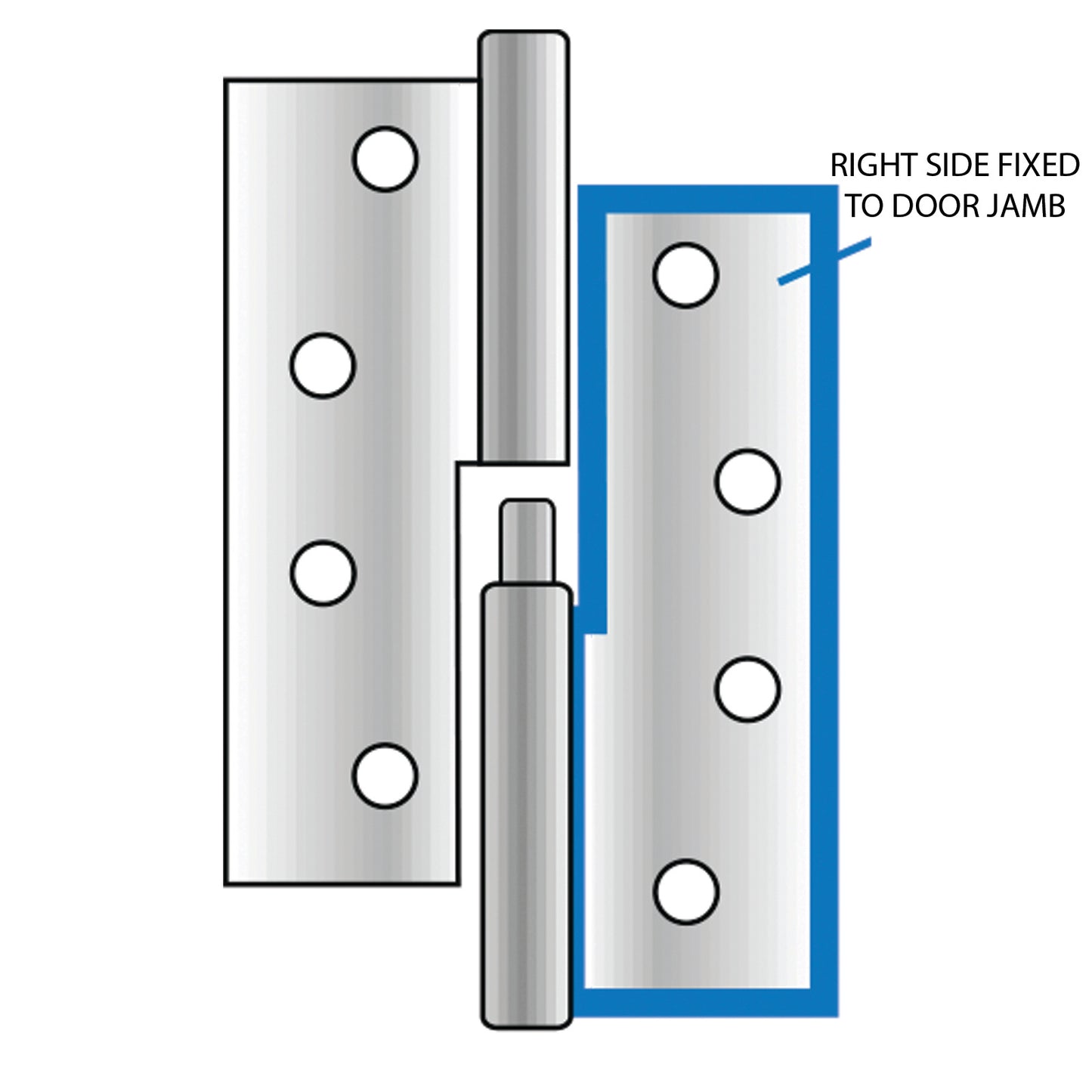 Austyle Right Hand Lift Off Hinge - 100 x 75 x 2.5mm