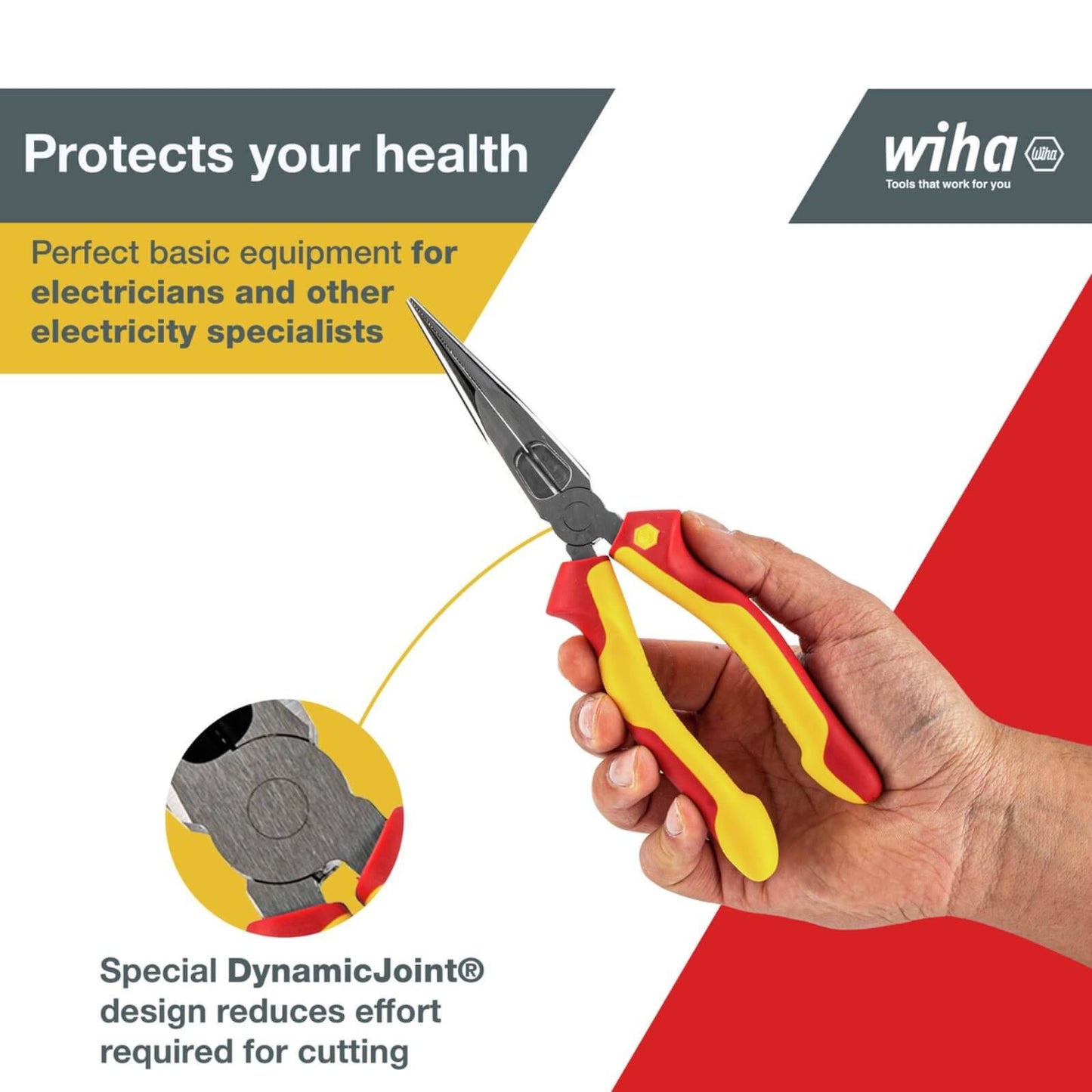 Wiha Long Nose Pliers - 200mm - Insulated