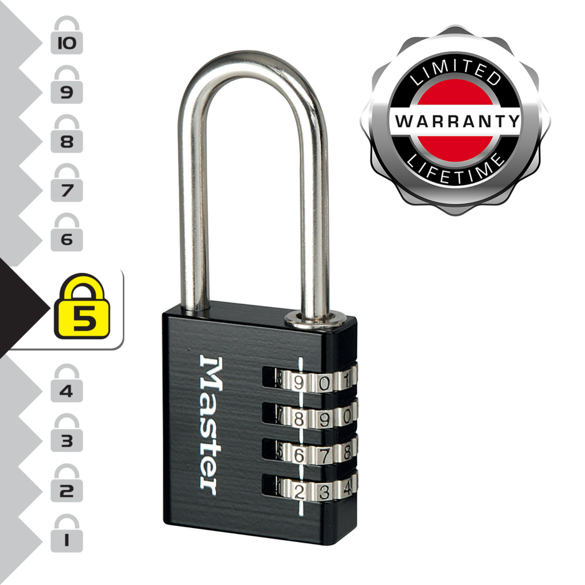 Master Lock Combination Padlock - 51mm Shackle - Aluminium - Keyless