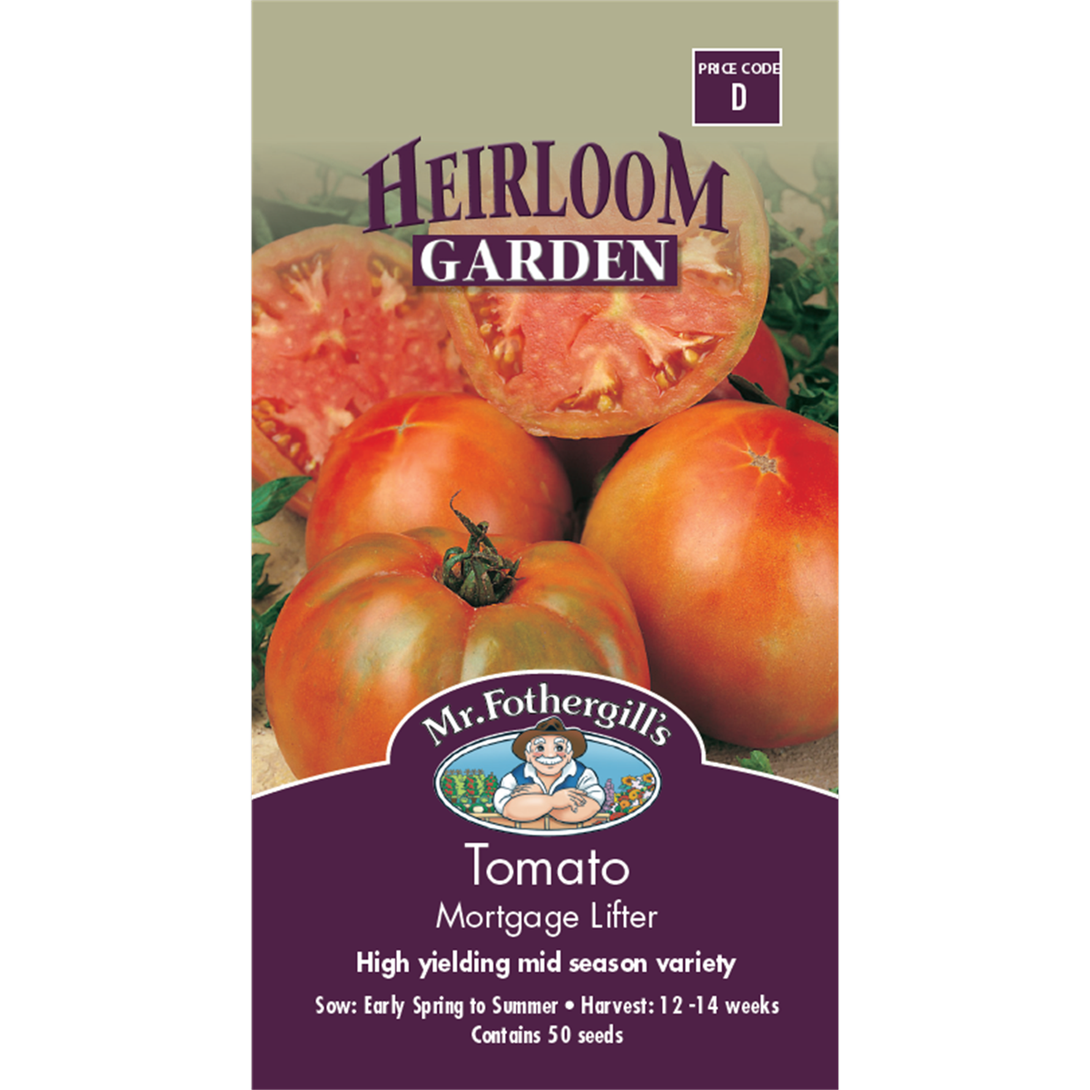 Mr Fothergill Mortgage Lifter Tomato Seeds - 20 Weeks - Heirloom - High Yield