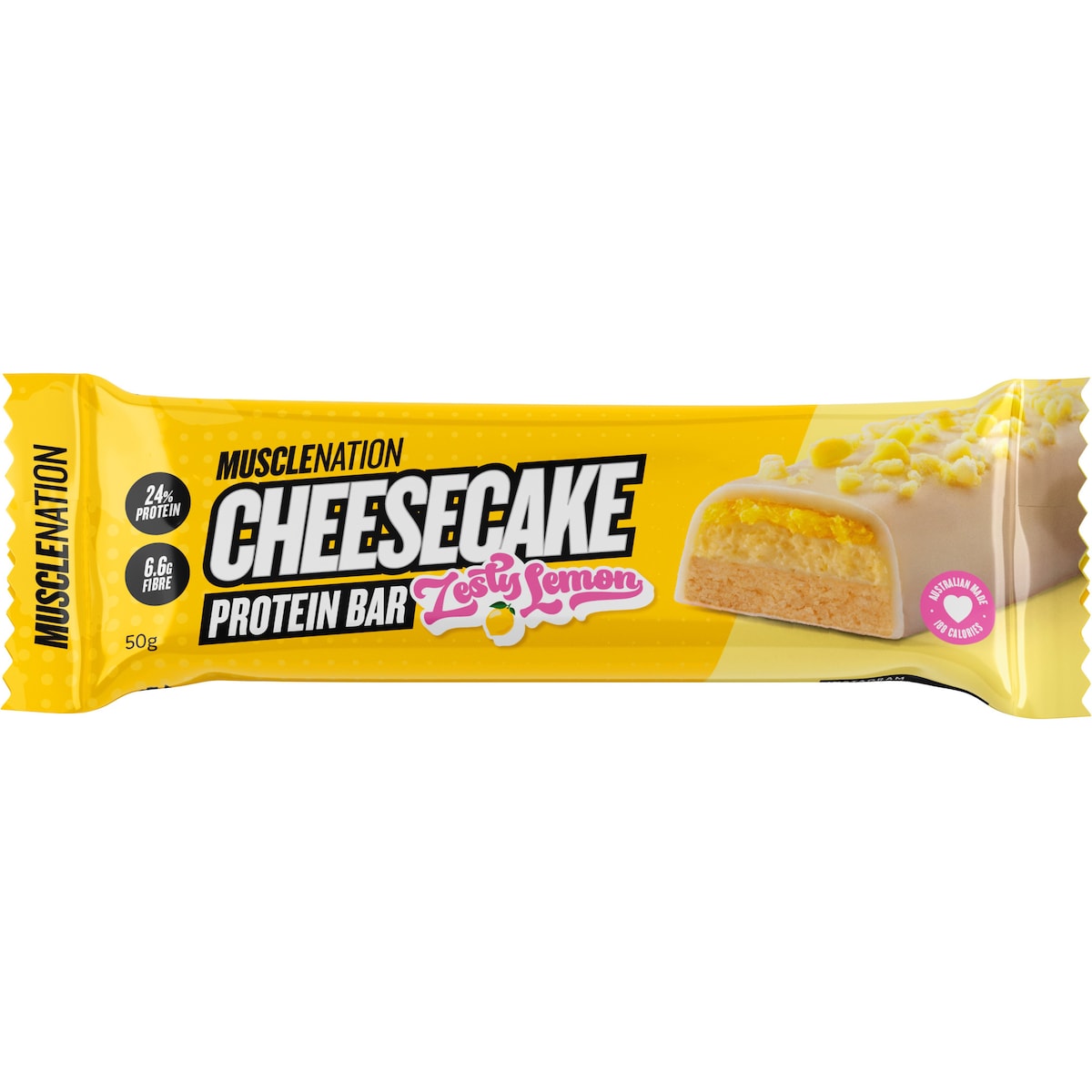 Muscle Nation Protein Bar Cheesecake Zesty Lemon 50g