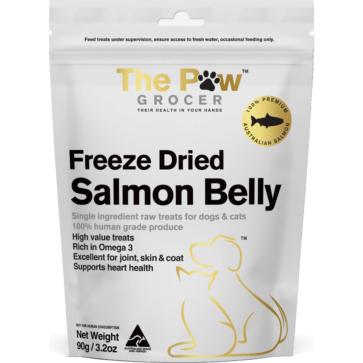 The Paw Grocer Freeze Dried Salmon Belly Dog Treats 90g