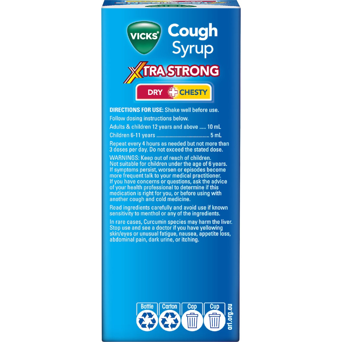 Vicks Dry & Chesty Cough Syrup Xtra Strong Blocked Nose Relief 200ml