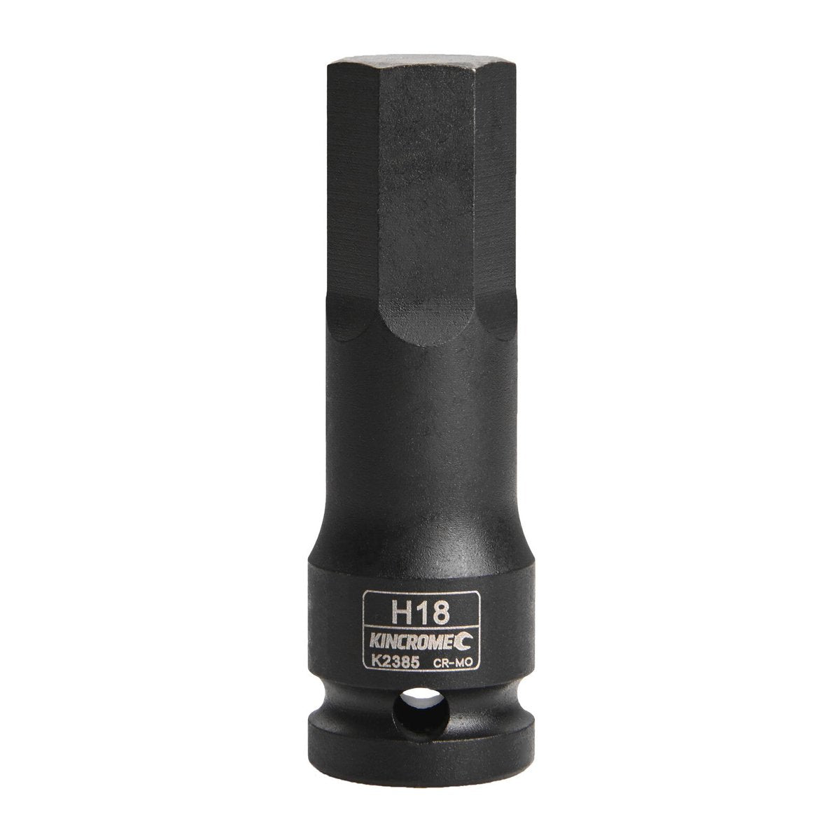 Kincrome 18mm 1/2" Drive Hex Impact Socket - Chrome Molybdenum Steel - Black
