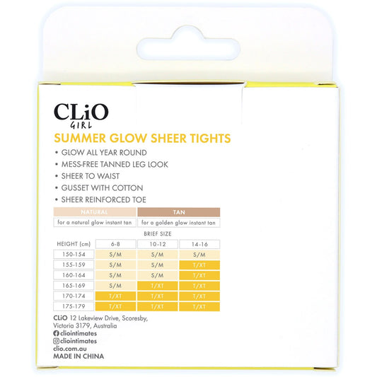 Clio Girl Summer Glow Tight Natural Xt 90mm(w) X 250mm(h) Each
