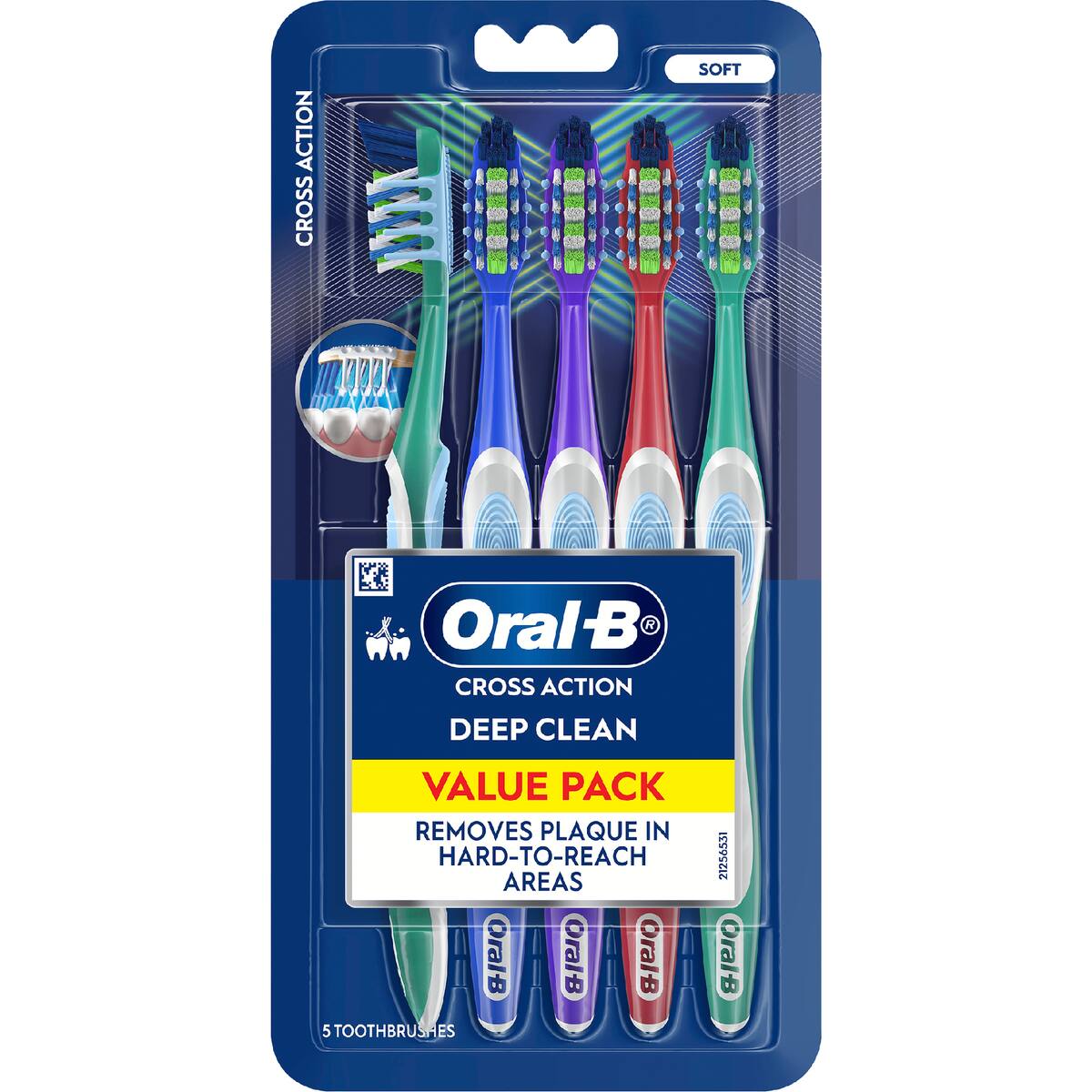 Oral-b Cross Action Toothbrushes Soft Value 5 Pack