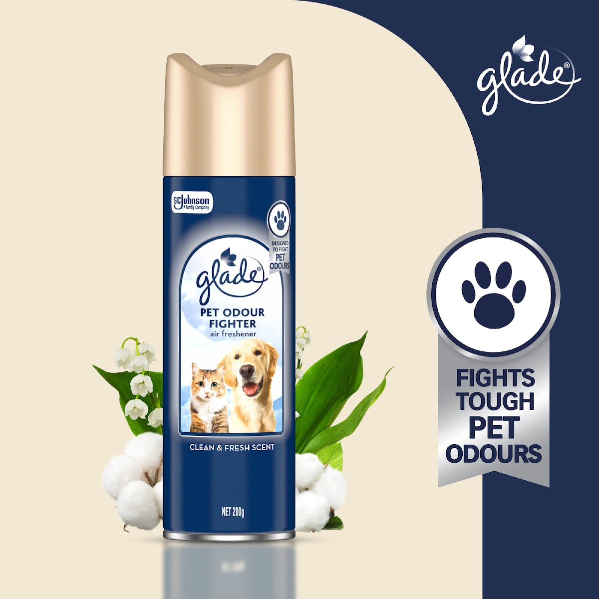 Glade Pet Odour Fighter Air Freshener Clean & Fresh 200g