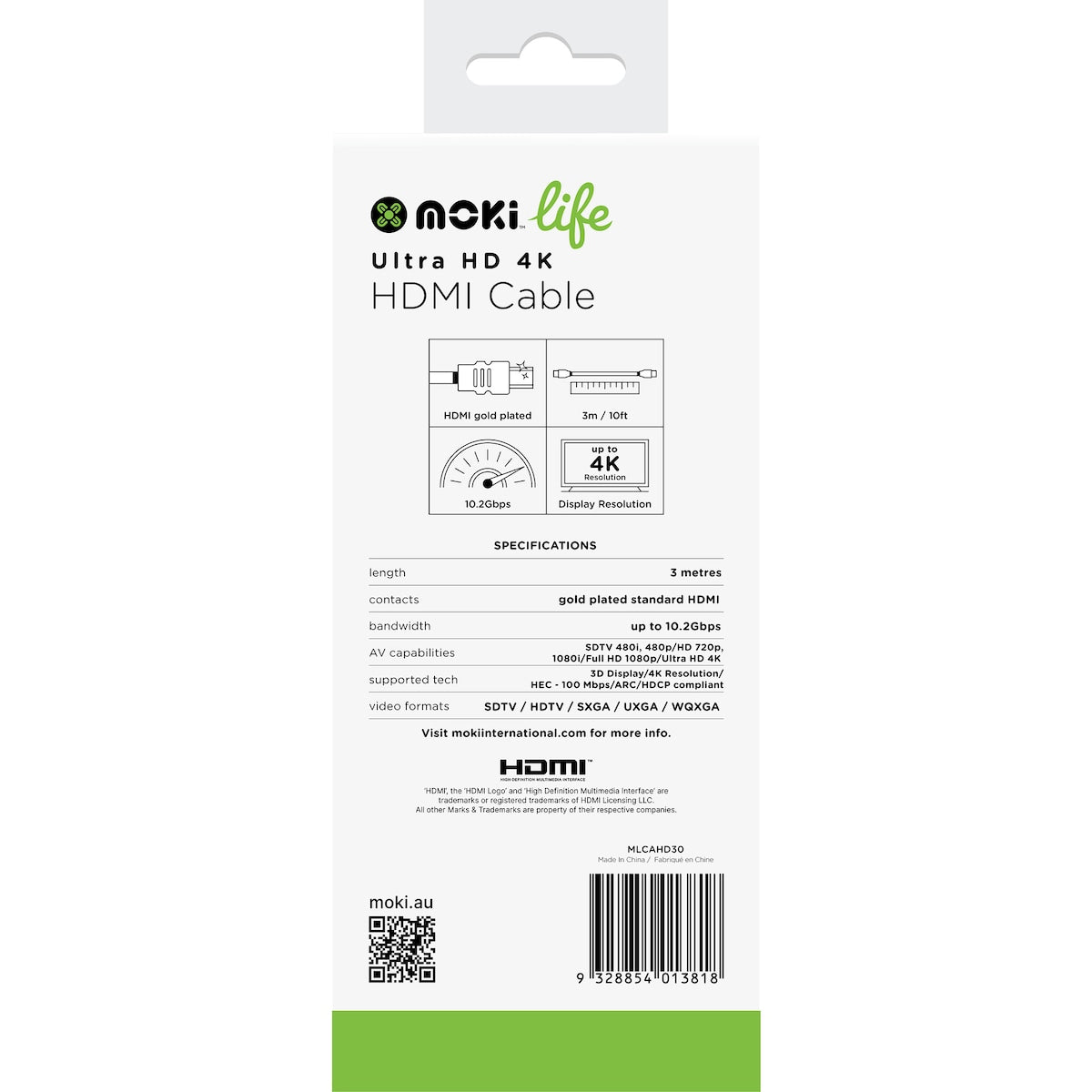 Moki Hdmi Cable 3m Each