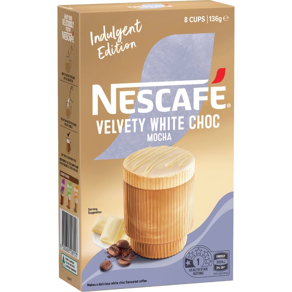 Nescafe Velvety White Choc Mocha Coffee Sachets 8 Pack