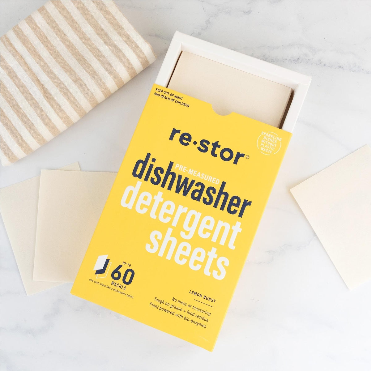 Restor Dishwasher Detergent Sheets Lemon Burst 60 Pack