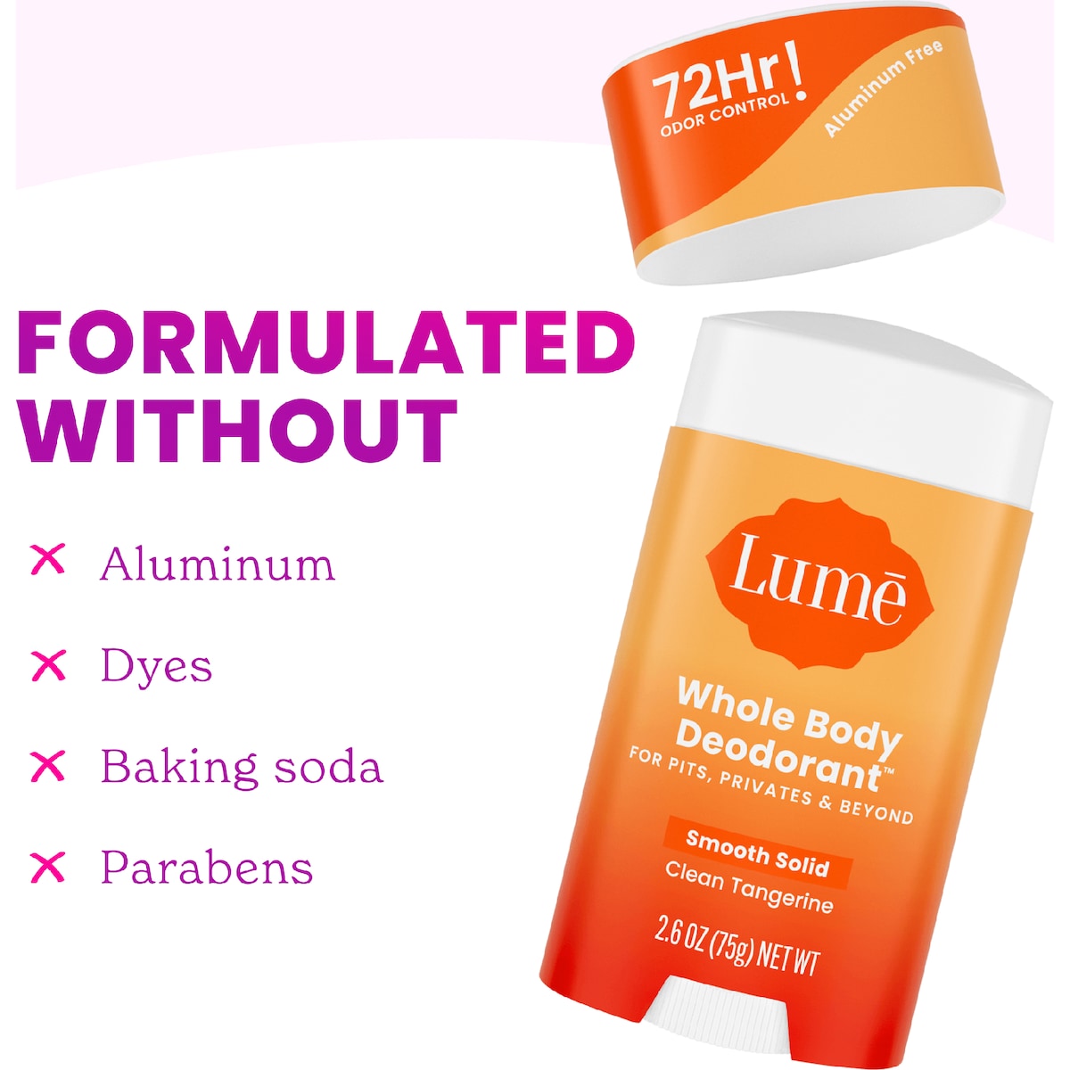 Lume Whole Body Deodorant Stick Clean Tangerine 75g