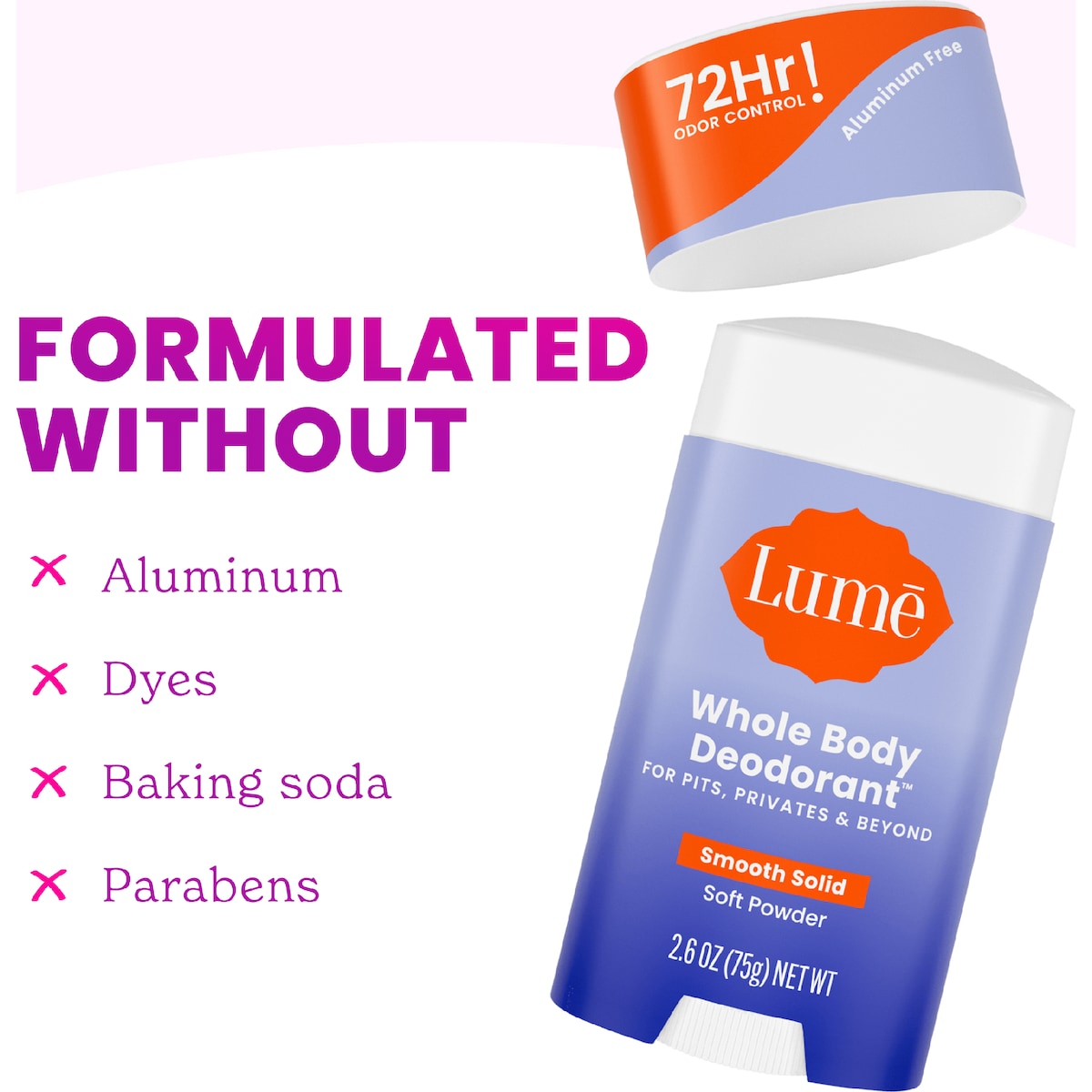 Lume Whole Body Deodorant Stick Soft Powder 75g
