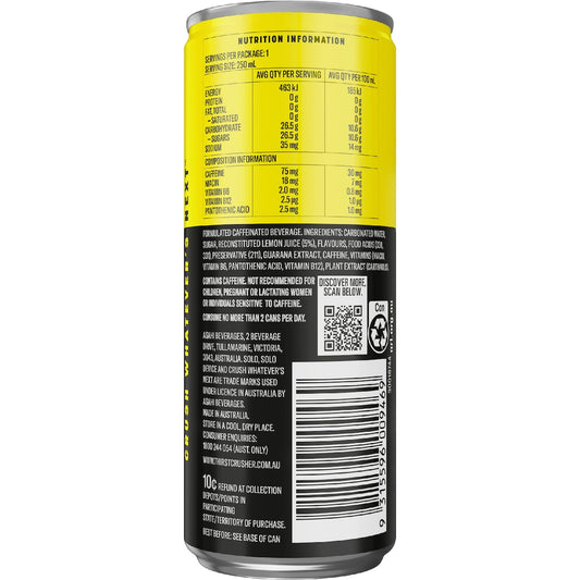 Solo Energy Drink Lemon Flavour Can 250ml