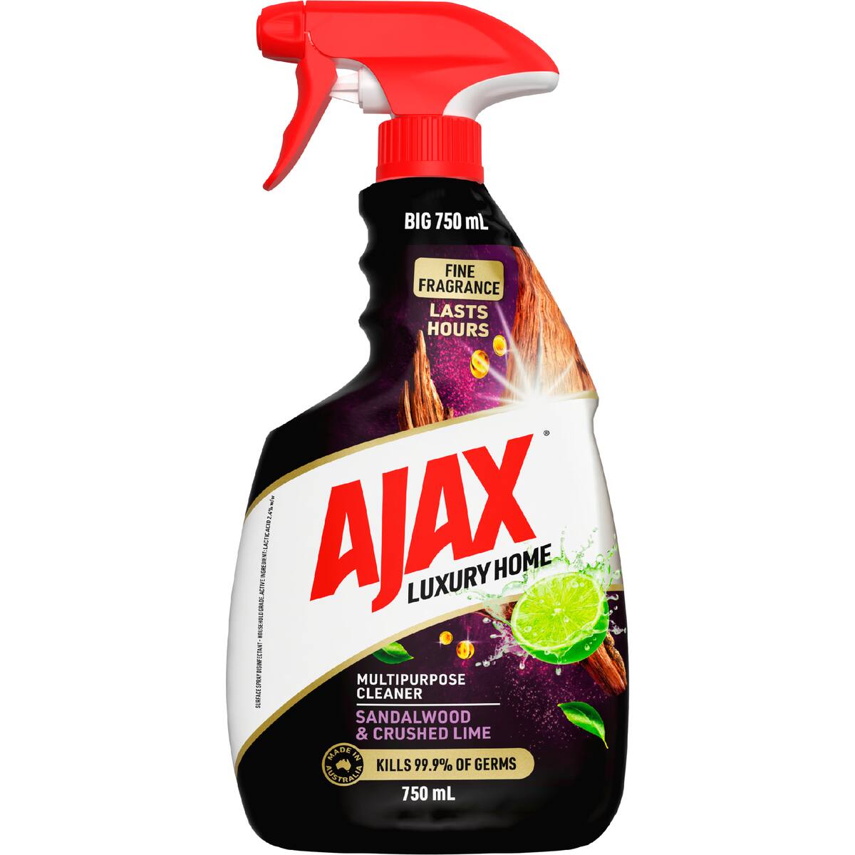Ajax Luxury Home Trigger Spray Sandalwood & Crushed Lime 750ml