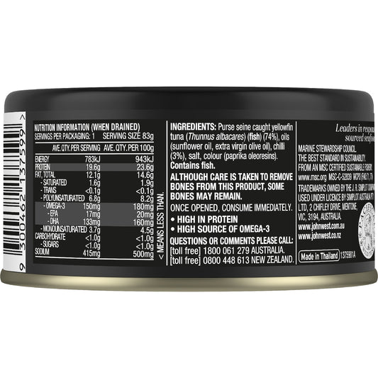 John West Yellowfin Tuna Chilli In Oil 90g