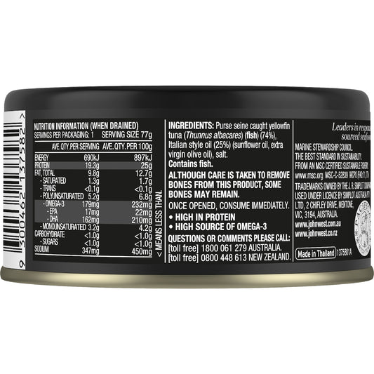John West Yellowfin Tuna In Italian Style Oil 90g