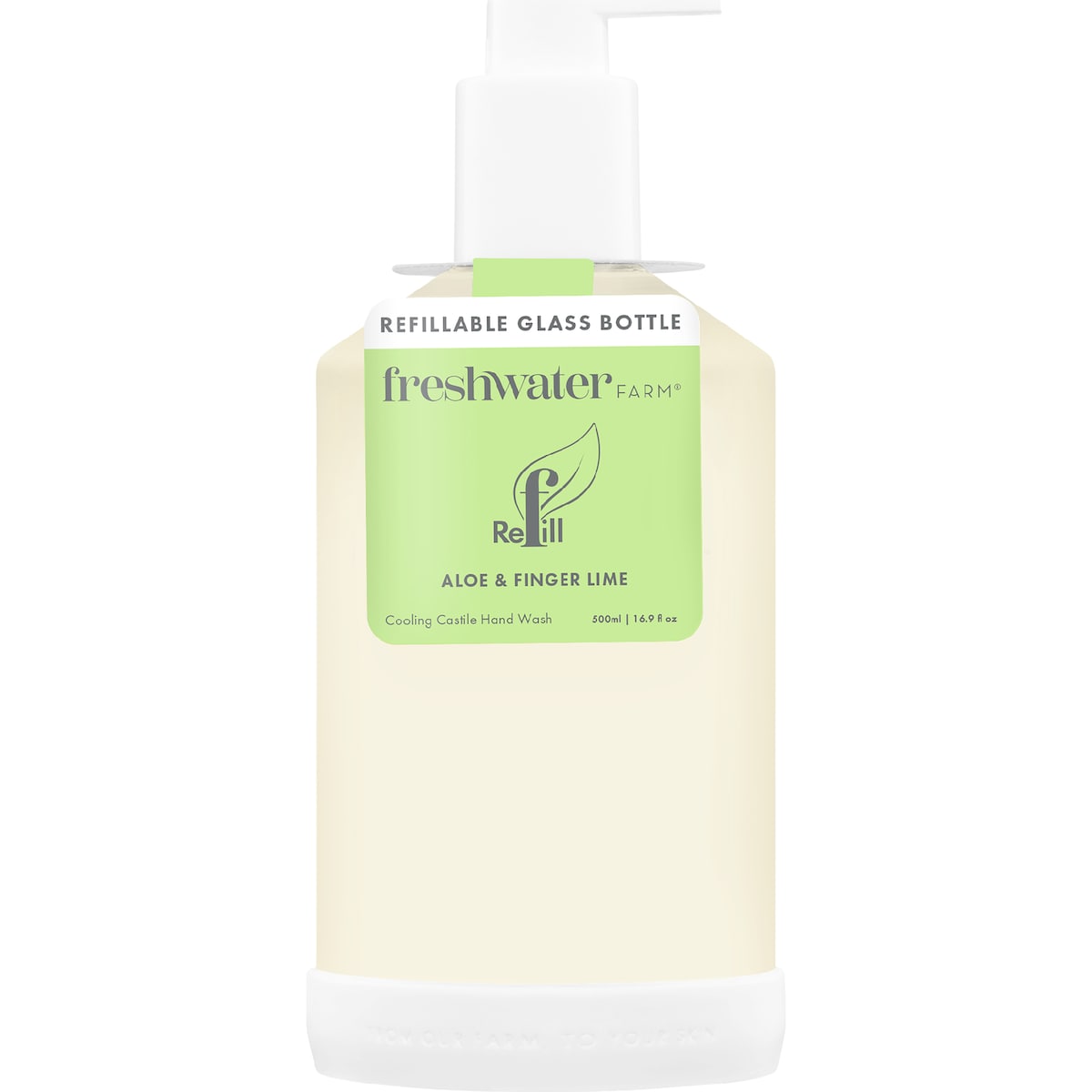 Freshwater Farm Australia Hand Wash Glass Bottle Aloe & Finger Lime 500ml