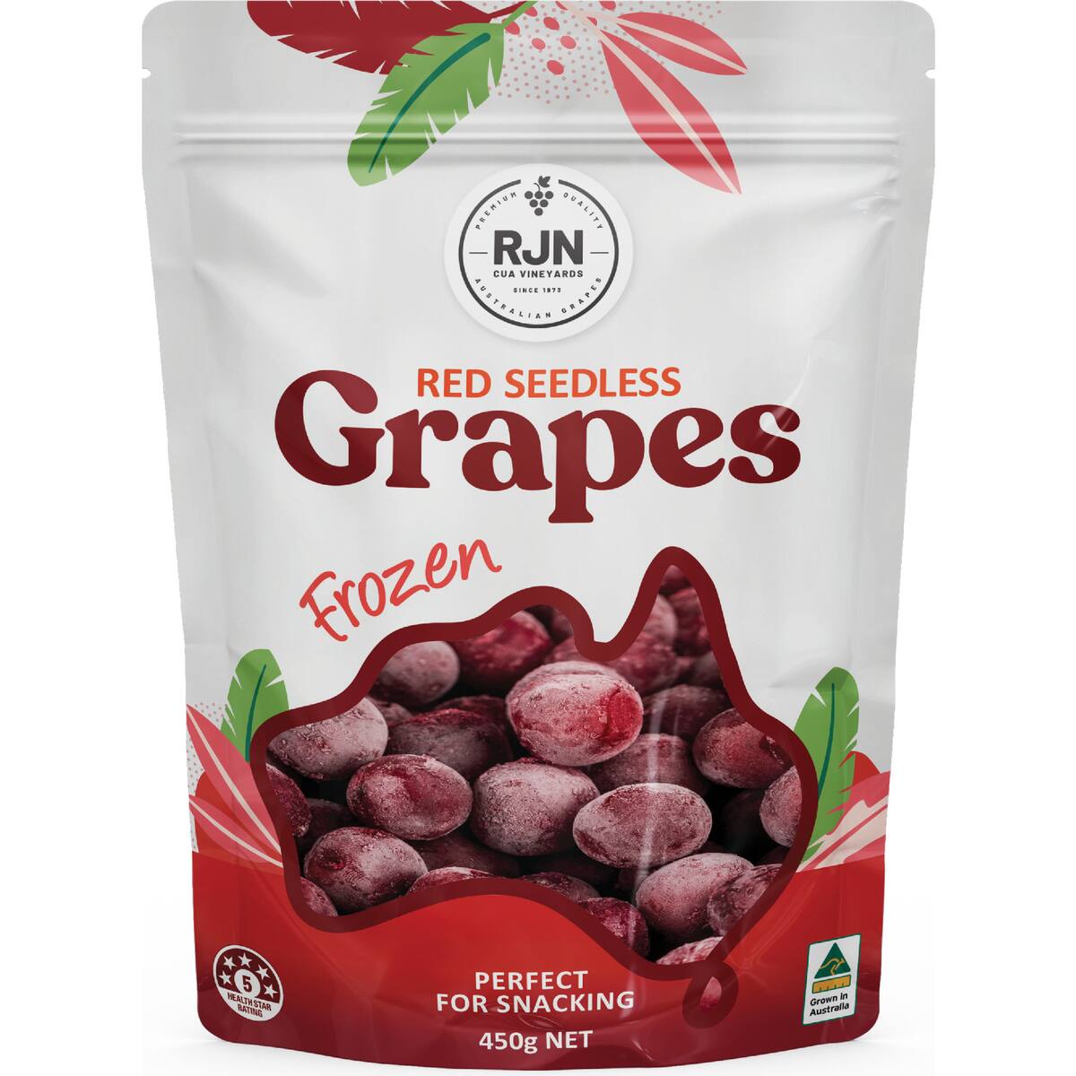 Rjn Cua Vineyards Frozen Red Seedless Grapes 450g