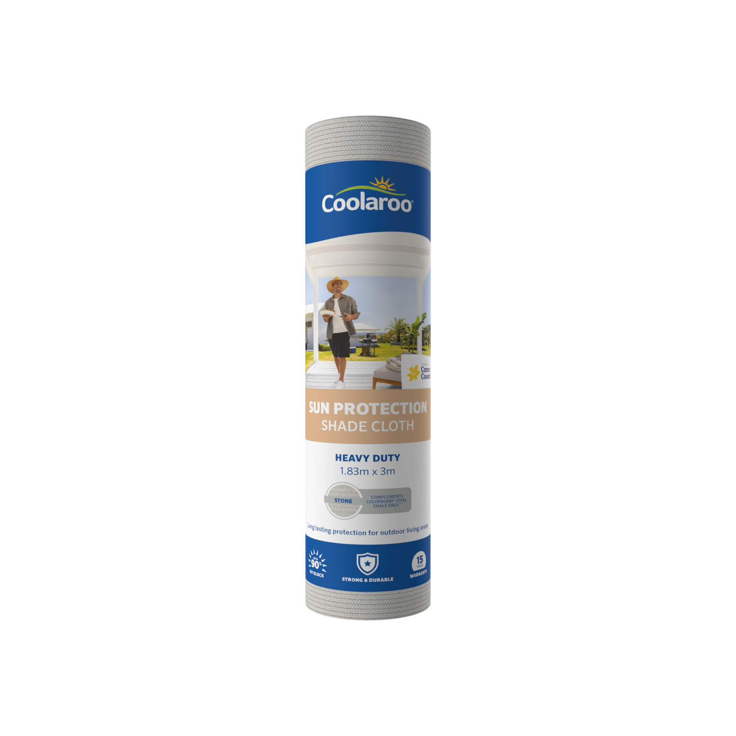 Coolaroo Heavy Duty Sun Protection Shade Cloth - 1.8 x 3m