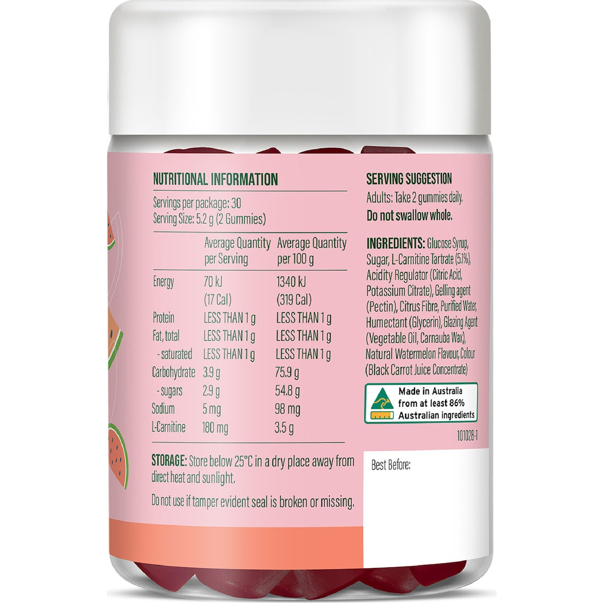Life Botanics Shred Gummies Watermelon 60 Pack