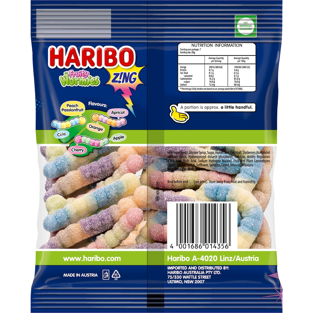 Haribo Fruity Wormies Share Size 140g