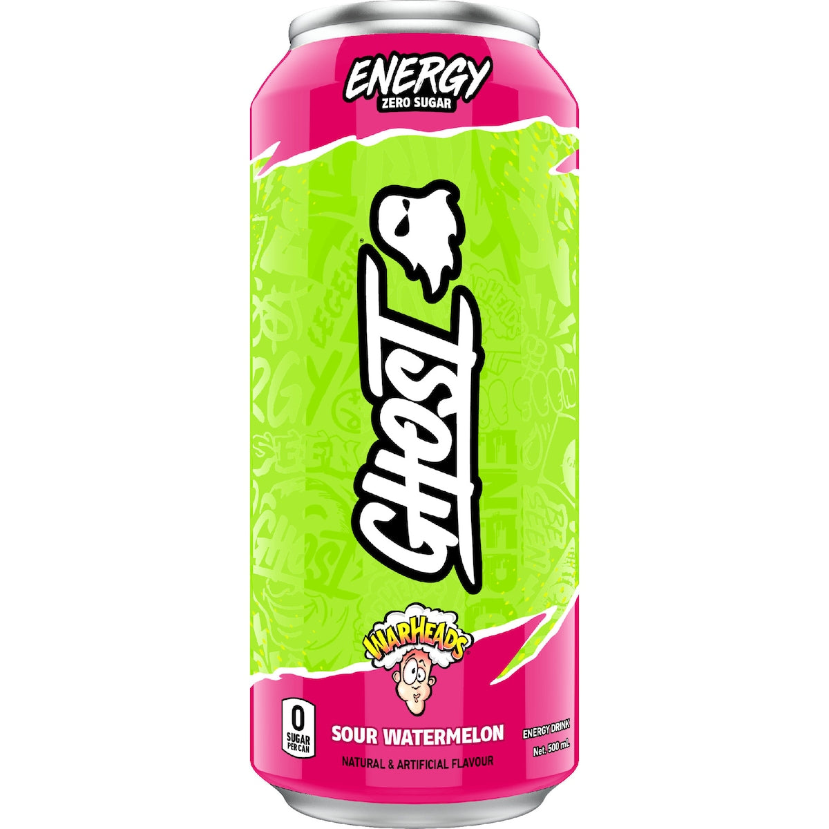 Ghost Energy Zero Sugar Warheads Sour Watermelon Can 500ml