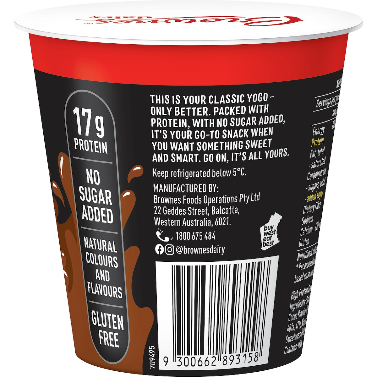 Brownes Dairy Progo Protein Yogo Cocoa 170g