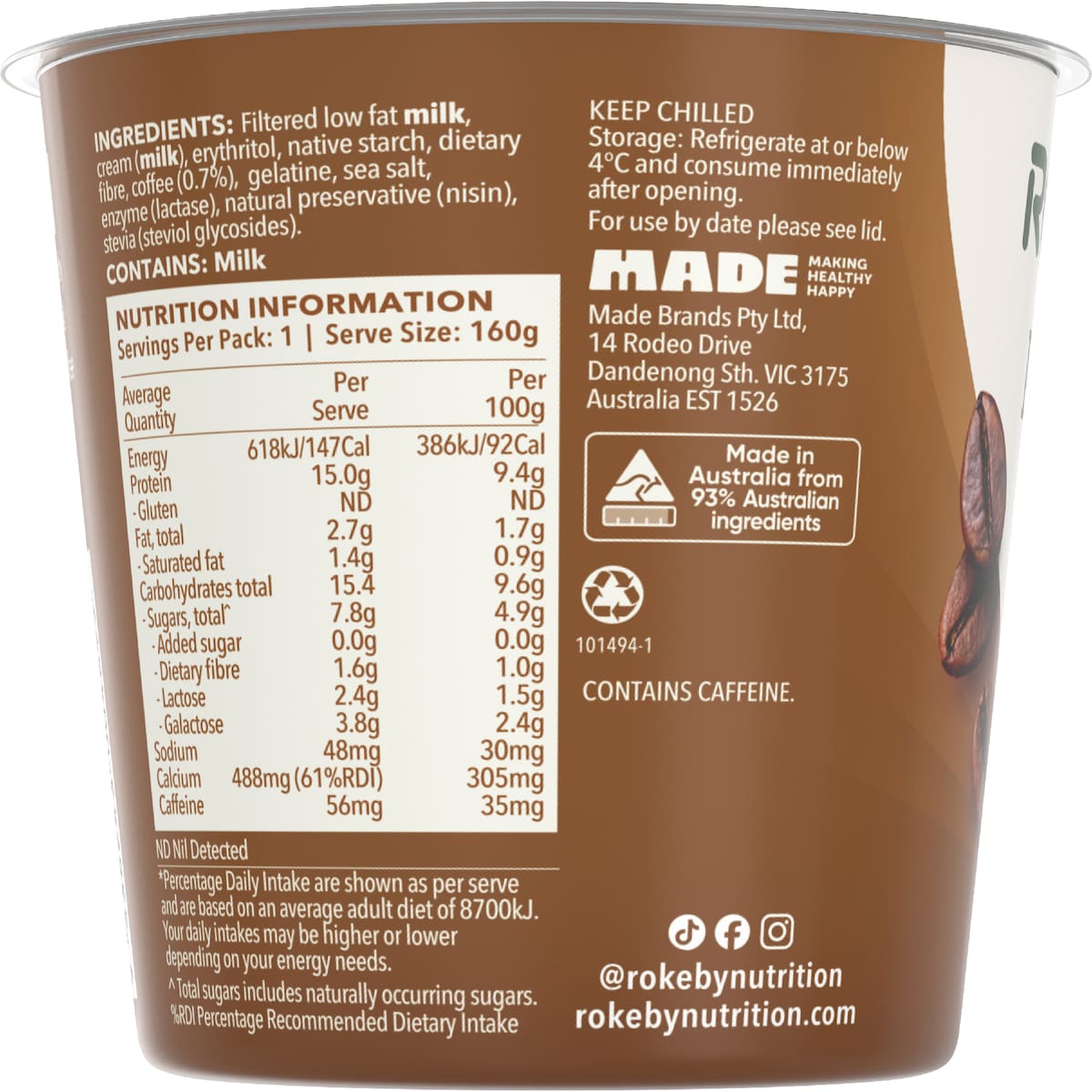 Rokeby Protein Snack Double Espresso 160g